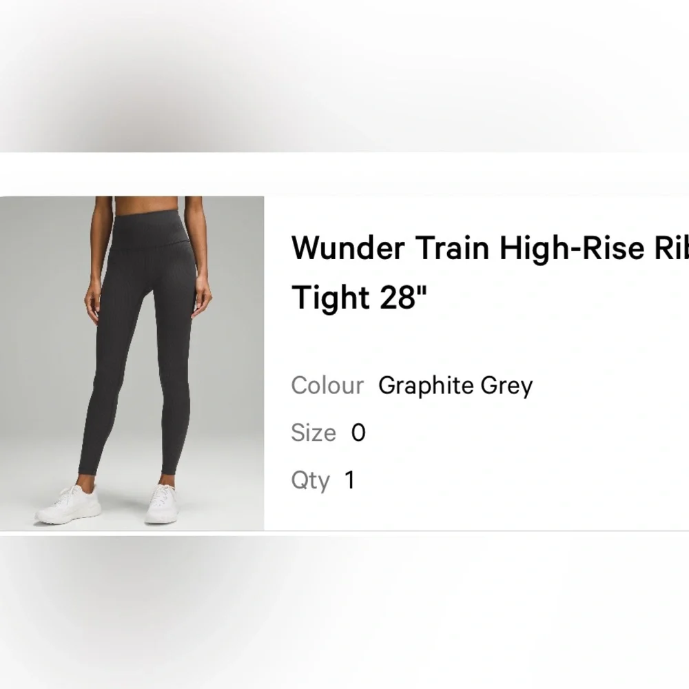 Lululemon Graphite Grey Wunder Train Tights - Picture 1 of 1